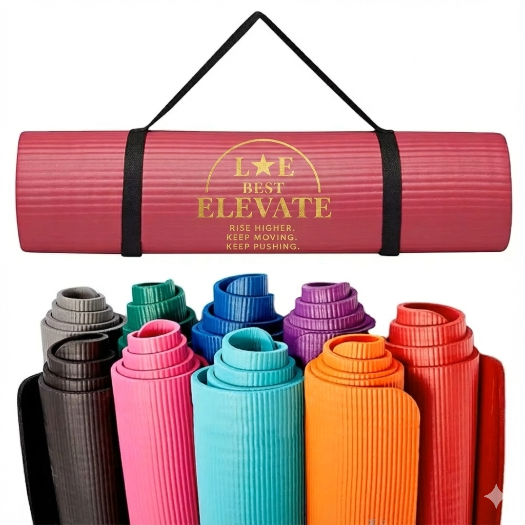 NBR Non-Slip Yoga Mat for Fitness & Home Workouts