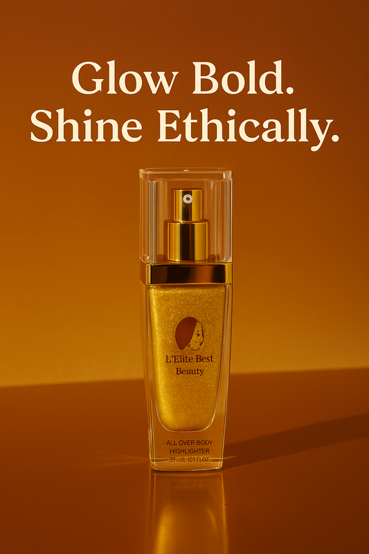 Rose Gold Shimmer Vegan Diamond Highlighter Spray Custom Liquid Glow for Body & Face – 100% Cruelty-Free Luxury