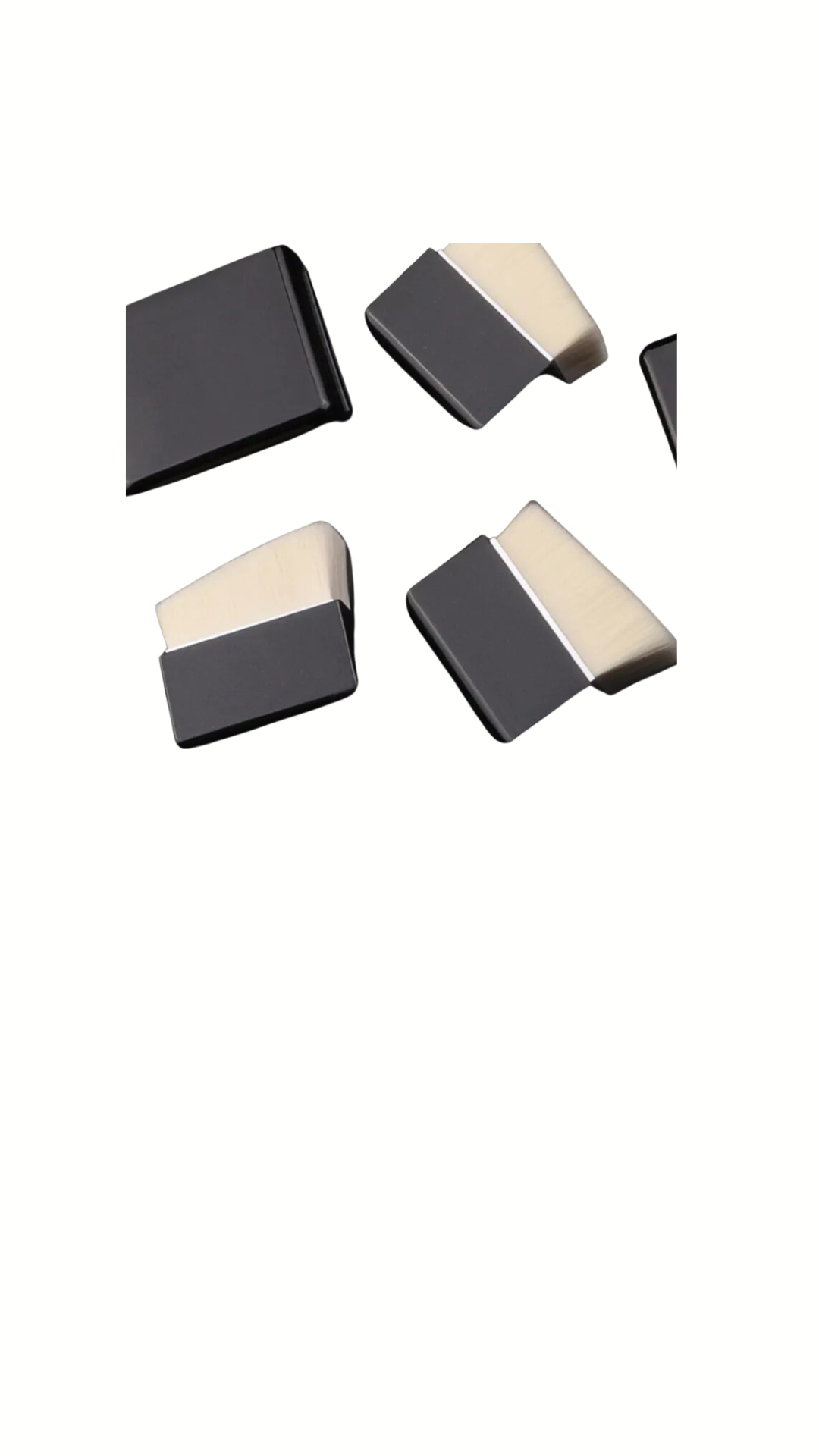 Custom makeup brush. Small black box portable foundation brush Synthetic hair PVC plastic handle