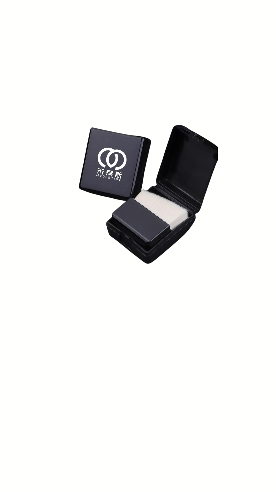 Custom makeup brush. Small black box portable foundation brush Synthetic hair PVC plastic handle