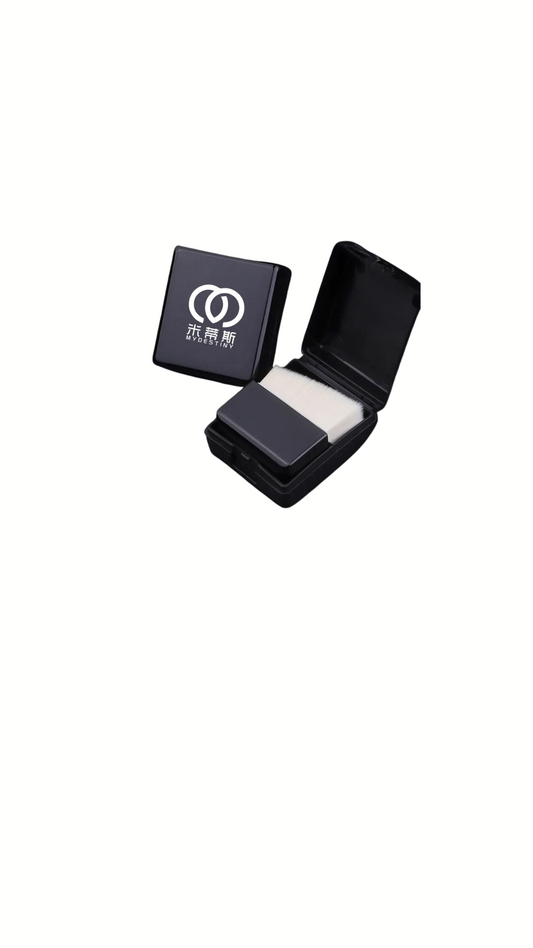Custom makeup brush. Small black box portable foundation brush Synthetic hair PVC plastic handle