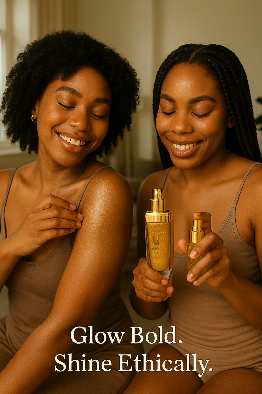 Rose Gold Shimmer Vegan Diamond Highlighter Spray  Custom Liquid Glow for Body &amp; Face – 100% Cruelty-Free Luxury