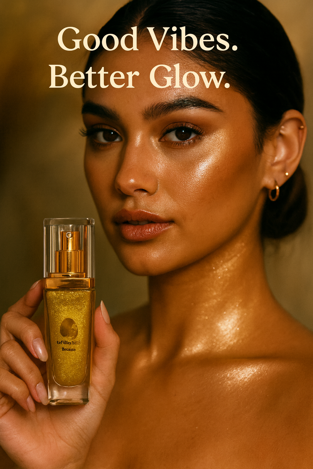 Rose Gold Shimmer Vegan Diamond Highlighter Spray  Custom Liquid Glow for Body &amp; Face – 100% Cruelty-Free Luxury