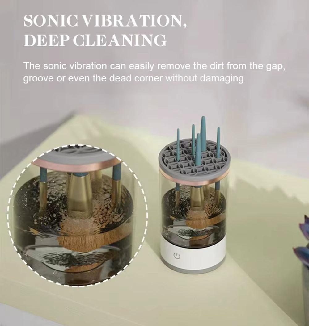 3 in 1 Electric Makeup Brush Cleaner Automatic Spinner Makeup Brush Holder Stand Women Lazy Cleaning Brush Washer Quick Dry Tool