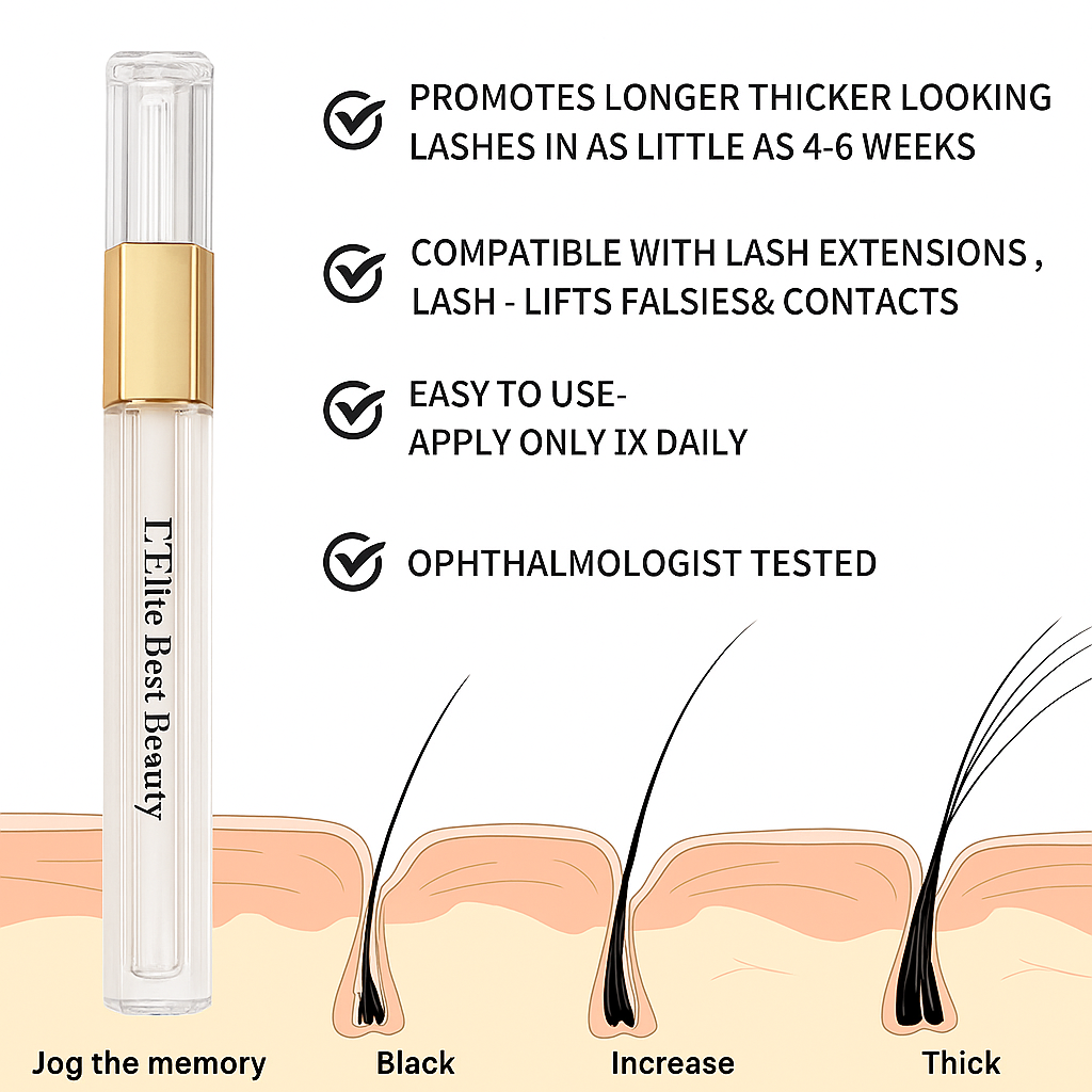 Eye Lash Growth Serum 100% Organic Natural Eyelash Growth Serum for Natural Full