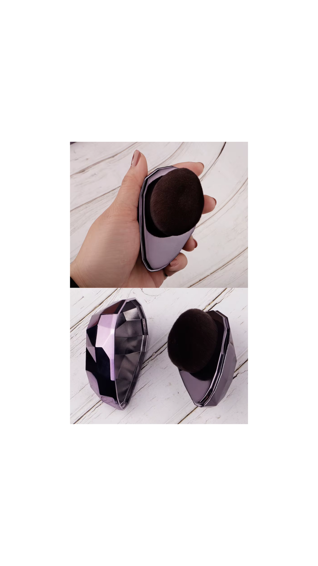 Custom makeup brushes Diamond foundation brush Synthetic hair Thickened resin plastic handle Makeup brush