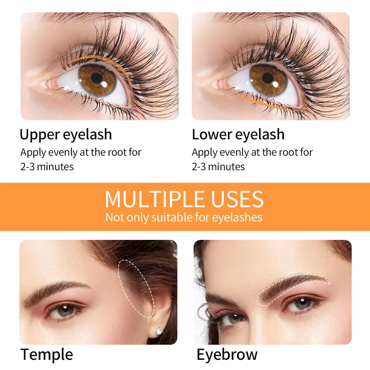 Eye Lash Growth Serum 100% Organic Natural Eyelash Growth Serum for Natural Full