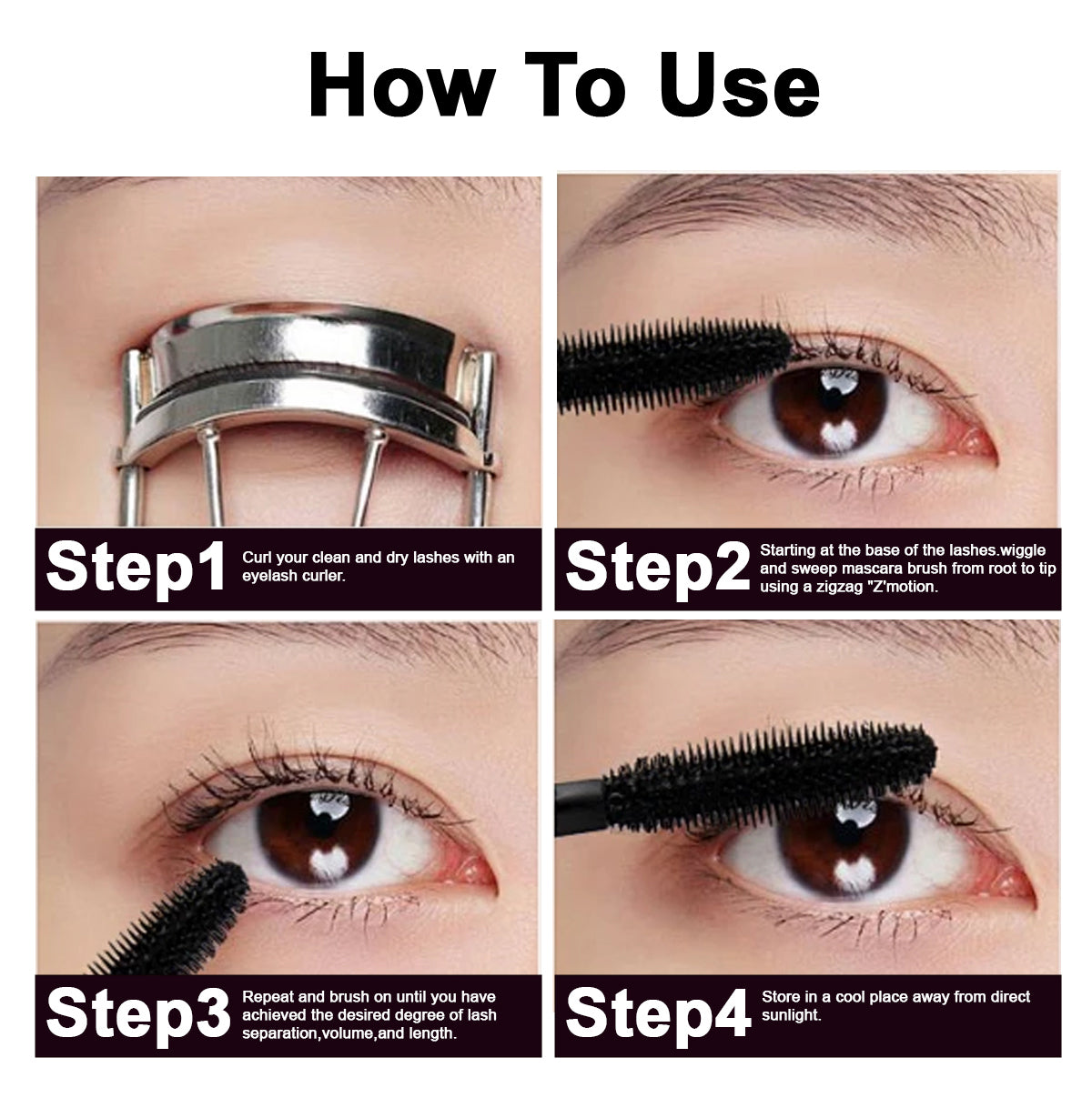 3D Mascara, Waterproof Mascara, Fiber Lash Mascara,